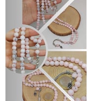 Pembe Siyah Alacalı Opal Taşı 99luk Tesbih 8mm (42110)