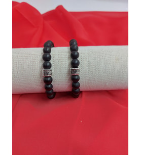 Siyah Oniks Doğaltaş Bileklik (2'li set - 8 MM)