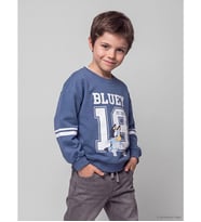 LCW Kids Mavi Bluey Baskılı Erkek Çocuk Sweatshirt