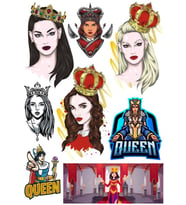 Kraliçe Sticker Set 8 8 Parça Telefon, Tablet, Defter, Laptop Sticker