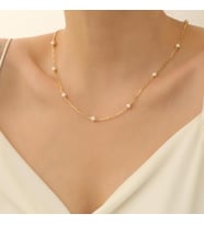 925 Ayar Gümüş Creamrose Tatlısu İncisi Kolye-5mm