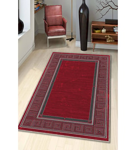 Bordo Karabağ Kaymaz Tabanlı Makinede Yıkanabilir Halı AR319 - 100 x 160 cm