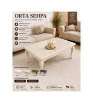 Başaran Concept 60x100 Krem Lake Boyalı Orta Sehpa