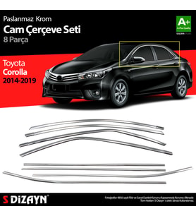 Toyota Corolla Krom Cam Çerçevesi 8 Prç. 2013-2018 A+ Kalite