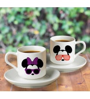 Micky Mouse Sevgili Çift Tasarımlı Türk Kahvesi Fincanı Seti İkili