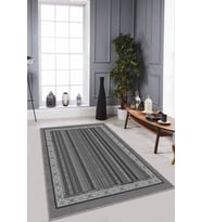 Gri Otantik Kaymaz Tabanlı Makinede Yıkanabilir Halı RV275 - 100 x 160 cm