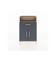 Arges Komodin 2 Raflı Tek Çekmeceli 2 Kapaklı 60x30x96 Çam-Antrasit