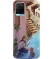 Vivo Y21a Plus Kılıf Resimli Desenli Silikon Platinium Series Cat And Girl 1808