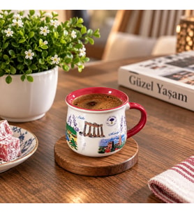 Kupa Bardak Seramik 200 ml Yöresel Türkiye Temalı Kahve Çay Kupası Hediyelik