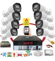 Bises 8 li Araç Yüz ve İnsan Tanımalı Hareket Algılayan 5 MP Lens 4 Warm Led Gece Renkli Gösteren Güvenlik Kamera Seti BS2304W