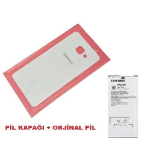 Tkgz Samsung Galaxy A3 2016 (A310) Arka Kapak Batarya Kapağı + PİL (CAM) BEYAZ
