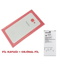 Tkgz Samsung Galaxy A3 2016 (A310) Arka Kapak Batarya Kapağı + PİL (CAM) BEYAZ