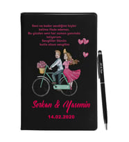 Sevgililer Gününe Özel Siyah Defter Kalem Seti 11