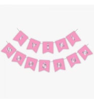 İyi Ki Doğdun Yazı Pembe/Gümüş Banner