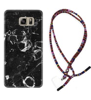 Samsung S7 Edge S20 Fe Plus Ultra S21 S22 Kılıf Boyun Asklı Rasta Silikon Black Hole Marble 1387