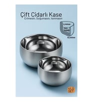 Çift Cidarlı Isı Yalıtımlı 4'lü Lüks Kase Seti (16cm & 18cm) Premium 304 Paslanmaz Çelik 722668