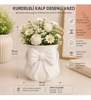 Fiyonklu Dekoratif Vazo ve Saksı – Kalp Detaylı Özel Tasarım