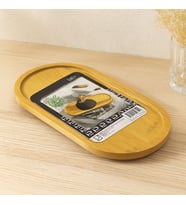 Oval Ahşap Bambu Yağdanlık Altlık ve Sunum Tepsisi 12x24x0.8 cm