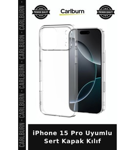 iPhone 15 Pro Uyumlu Sert Kapak Kılıf Mobil Ortamlarda Cep Koruyucu Telefon Kılıfı