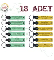 Yeşil & Sarı, Kına Gecesi Davetlilerine Özel Sürpriz, 18’li Set, Kişisel Mesajlı Deri Anahtarlık