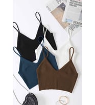 Merry See 4 lü Paket Askılı Bluz Crop (Çok Renkli)