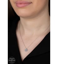 SWAROVSKİ CRYSTAL YUVARLAK  925 AYAR GÜMÜŞ KOLYE