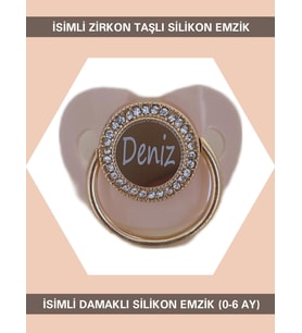 Sahi Aksesuar İsimli Zirkon Taşlı Silikon Bebek Emzik (0-6 Ay) BEZYI417
