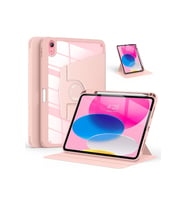iPad Air 10.9 5.Nesil Uyumlu 360° Dönebilen Pino Tablet Kılıfı (Rose Gold Altın)
