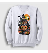 Presmono Unisex Beyaz Haunted House V2 Halloween Cadılar Bayramı Sweatshirt 500721tt