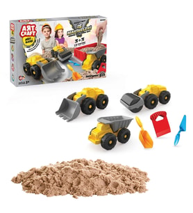 Art Sand İş Makineleri Kum Seti 750 Gr. - Oyun Kumu Seti - Kinetik Kum Seti - Natural Kum - Doğal Ku