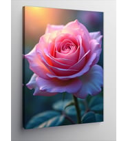 Kanvas Tablo Pembe Gül Çiçeği