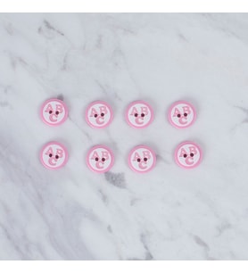 Crafts 8 Li Abc Desenli Pembe Düğme - 0557