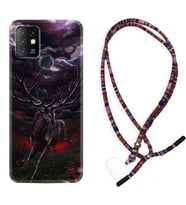 INFINIX Hot 8 9 10 11S Hot 10 Play 10T Kılıf Boyun Asklı Rasta Silikon Dark Deer 1786