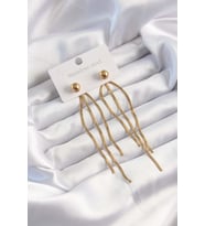 316L Çelik Altın Renk İtalyan Model Topçuk Küpe 5886 - HPSBYI7280-9499