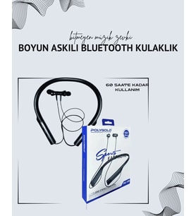 Polygold PG-100 Boyun Askılı Kablosuz Kulaklık – 200 Saat Bekleme Süresi Stereo Ses Mikrofonlu
