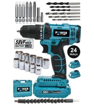 Pro-xxc-line Germany Technology Çift Akülü Şarjlı Matkap 24 Parça 58 Vf 5 Ah Powerblack