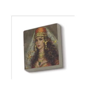 Osmanlı Kadın Çizimi Baskılı Taş Magnet 5X5