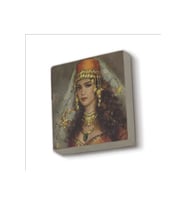 Osmanlı Kadın Çizimi Baskılı Taş Magnet 5X5