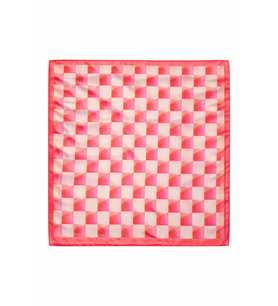 Pembe Geometrik Desenli 70x70 Fular – Büyük Boy Şık Kadın Boyun Fuları