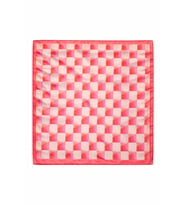 Pembe Geometrik Desenli 70x70 Fular – Büyük Boy Şık Kadın Boyun Fuları