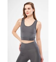 Lesa Wear Halter Yaka Spor Sütyeni Crop Top (Füme)