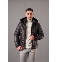 REGULAR FİT KAPŞONLU ASTARLI KAPİTONE ERKEK MONT (Bordo)