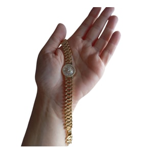 14K Gold Renkli Vip Seri Rolin Yuvarlak Taşlı Bileklik