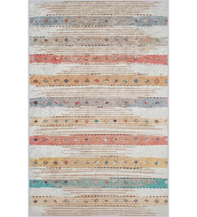 Eliana Home Baskılı, Yıkanabilir Kaymaz Taban Salon Halısı LNA1723 100x150 cm (Bej)