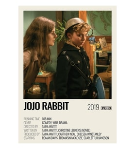 Jojo Rabbit (2019) Film Afişi Tablo Ahşap Poster Dekoratif