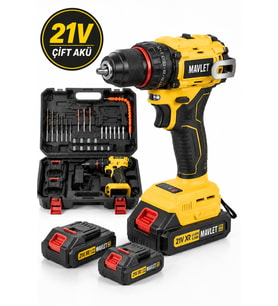 21V Çift Akülü Kömürsüz Darbeli Şarjlı Matkap Vidalama