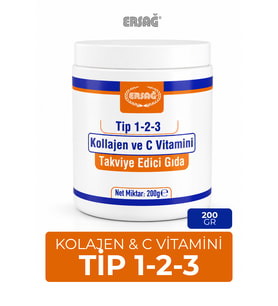 ERSAĞ Tip 1-2-3 Kollajen ve C Vitamini 200 GR