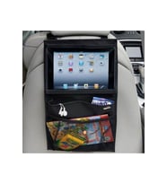 Araba İçi Koltuk Arkası Koruyucu Tablet Tutucu Organizer Eşya Düzenleyici (Siyah)