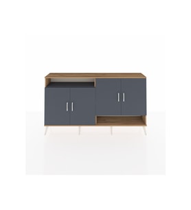 Arges Konsol 6 Raflı 4 Kapaklı 176x30x99 Çam-Antrasit