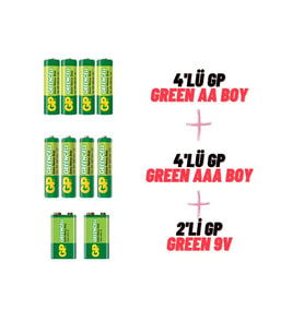 Gp Greencell Ev Paketi ( 4'lü Aa, 4'lü Aaa, 2'li 9v Pil )